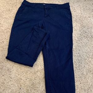 Navy Crop Dressy Casual Pant